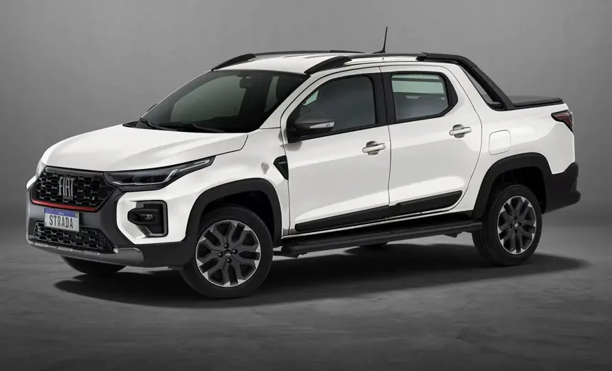 Fiat Strada branca, modelo disponível na modalidade de venda direta para CNPJ e públicos especiais.