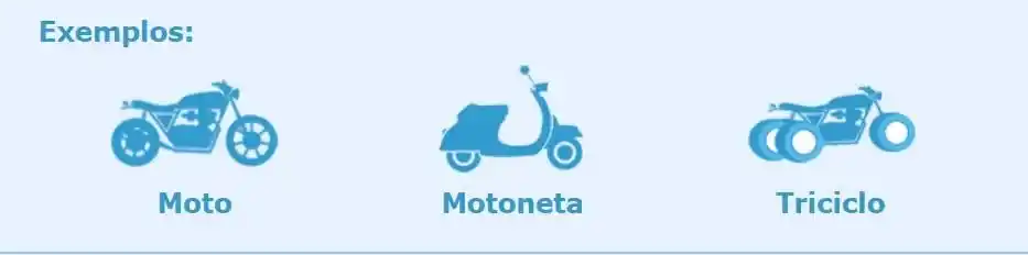 moto, motoneta e triciclo representando veículos da categoria A nas categorias de CNH.