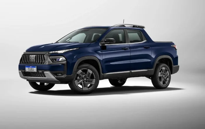 Fiat Toro equipada com sistema MHEV em estúdio fotográfico